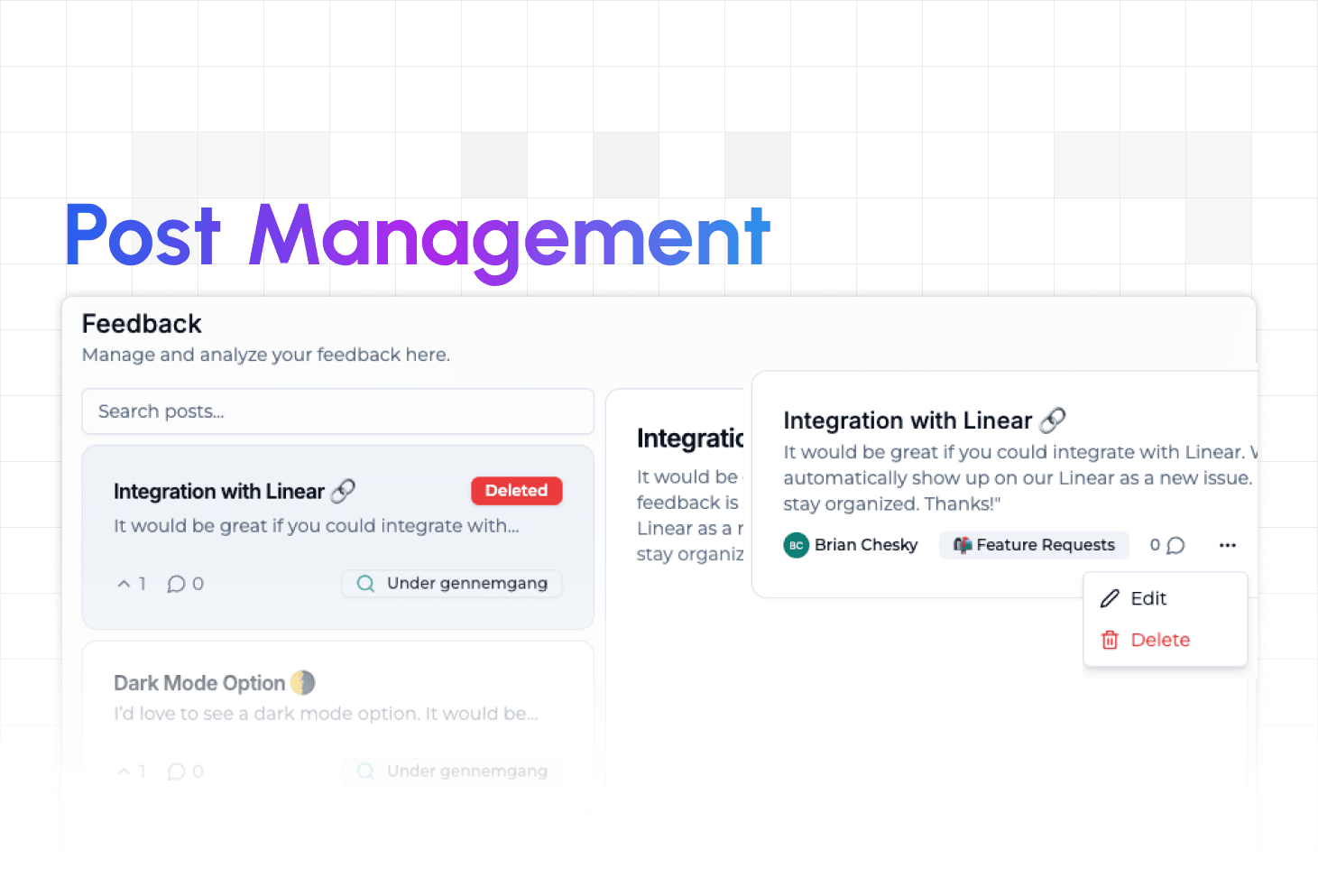 Post Management Enhancements